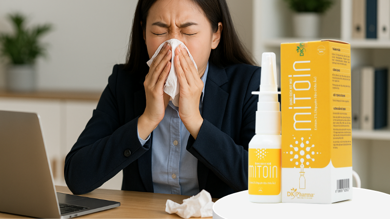 Xịt mũi viêm mũi dị ứng Mitoin cho người lớn